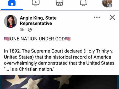 Rep. King Leans into Her Christian Nationalism