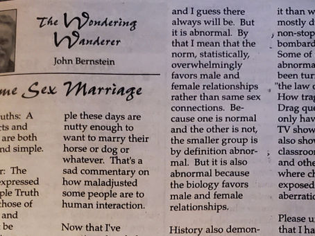 Homophobia is Abnormal: Response to the "Wondering Wanderer" Wapak Daily